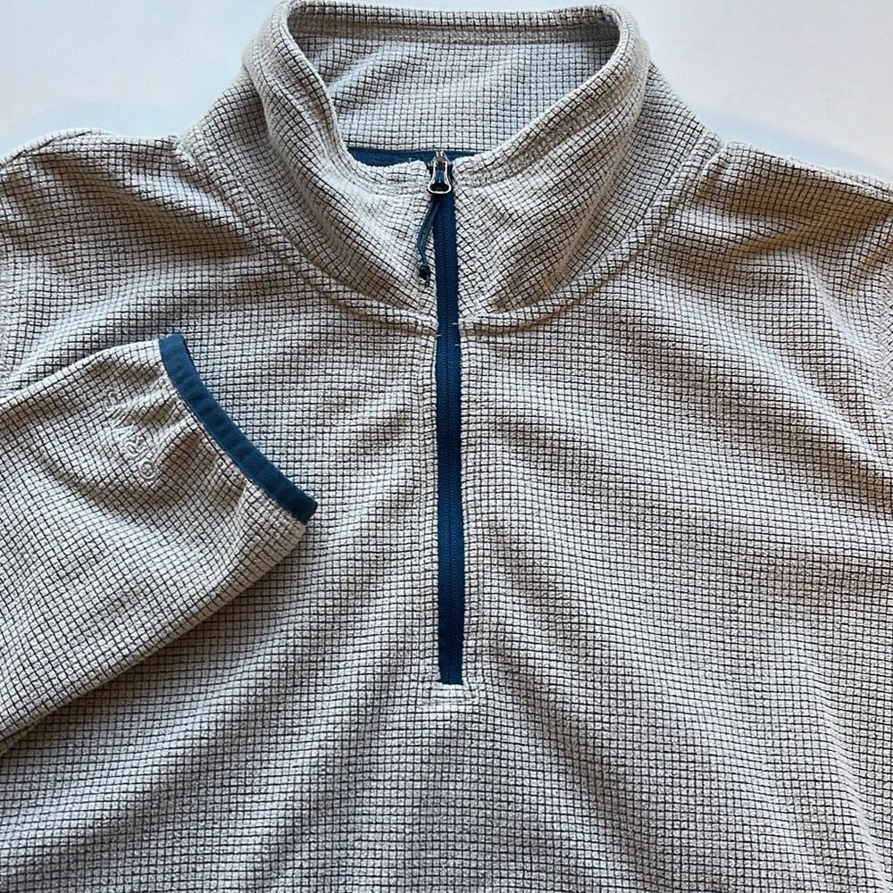 Orvis 1/4 Zip Textured Windowpane Pullover Tagged XL Fits Slim L